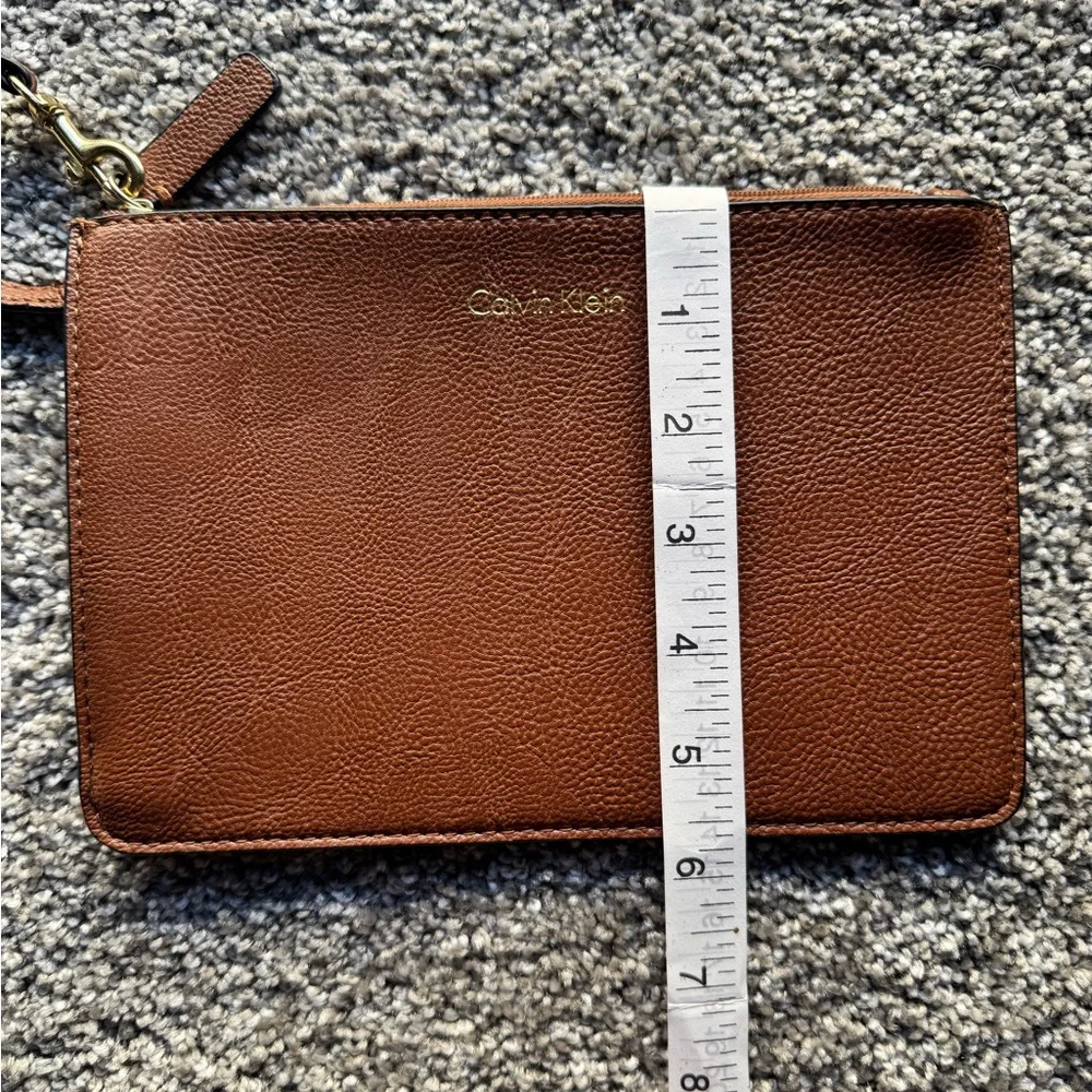 Calvin Klein Pebbled Leather Wristlet Clutch